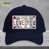 Love You License Plate Art Wood Novelty License Plate Hat Cotton / Navy