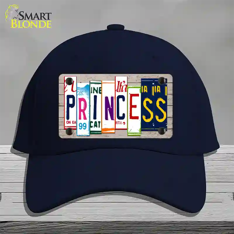 Princess License Plate Art Wood Novelty License Plate Hat Cotton / Navy