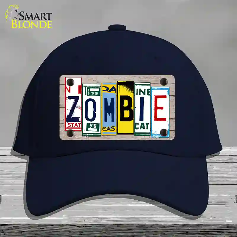 Zombie License Plate Art Wood Novelty License Plate Hat Cotton / Navy