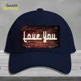 Love You On Brick Wall Novelty License Plate Hat Cotton / Navy