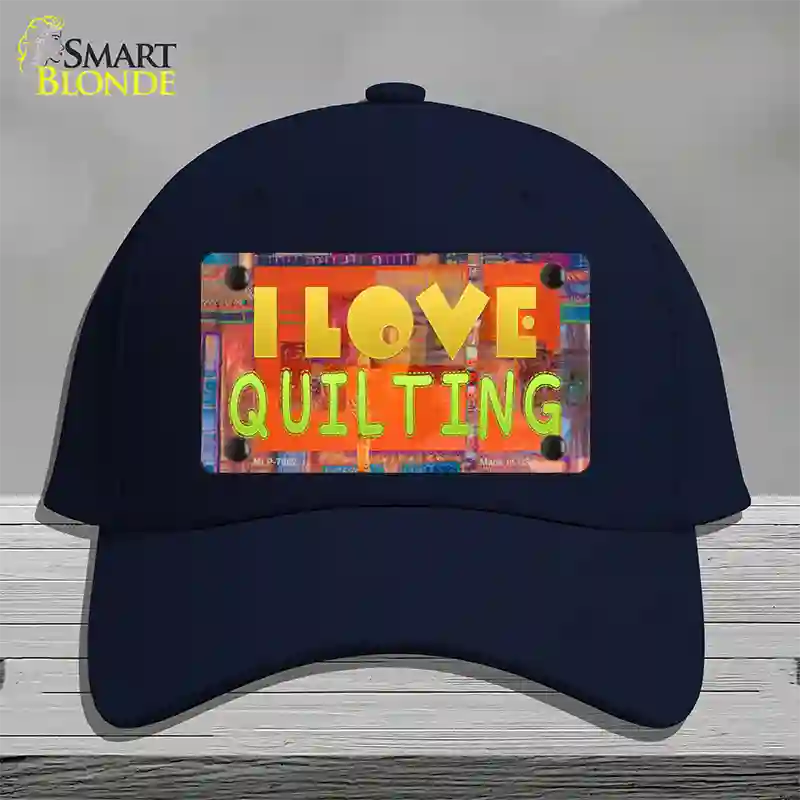 I Love Quilting Novelty License Plate Hat Cotton / Navy