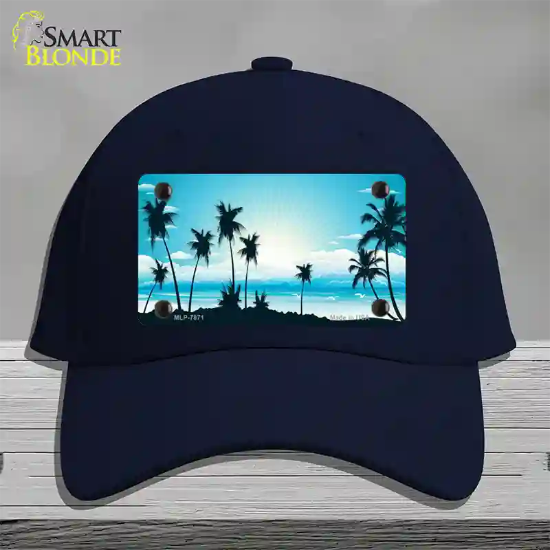 Sunset Blue Novelty License Plate Hat Cotton / Navy