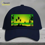 Sunset Yellow Green Novelty License Plate Hat Cotton / Navy