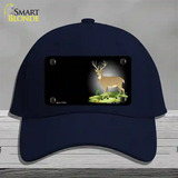 Deer Offset Novelty License Plate Hat Cotton / Navy