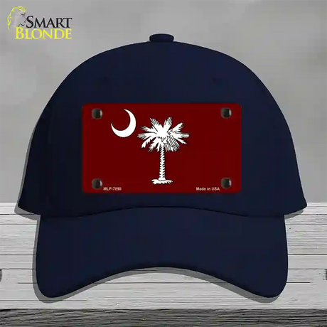 South Carolina Flag Burgundy Novelty License Plate Hat Cotton / Navy