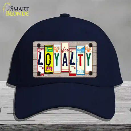 Loyalty Wood License Plate Art Novelty License Plate Hat Cotton / Navy