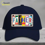 Father Wood License Plate Art Novelty License Plate Hat Cotton / Navy