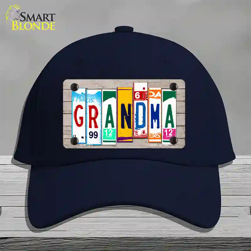 Grandma Wood License Plate Art Novelty License Plate Hat Cotton / Navy