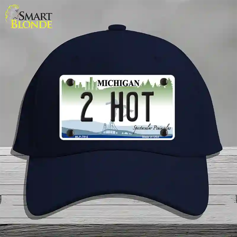 2 Hot Michigan Novelty License Plate Hat Cotton / Navy