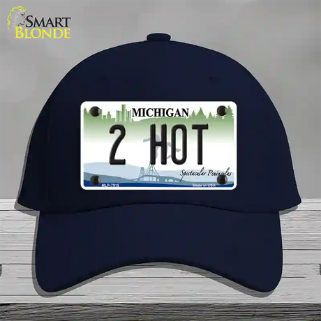 2 Hot Michigan Novelty License Plate Hat Cotton / Navy