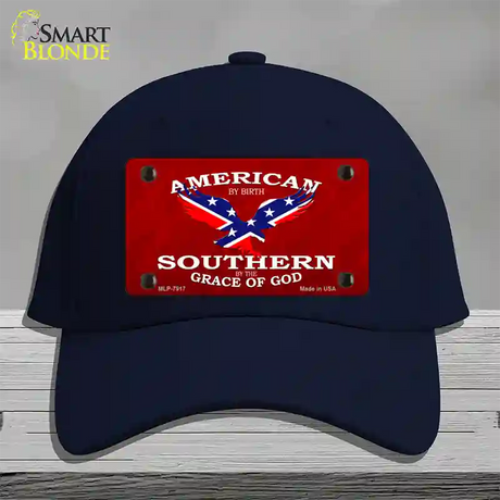 American By Birth Novelty License Plate Hat Cotton / Navy