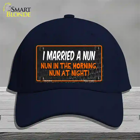 I Married A Nun Novelty License Plate Hat Cotton / Navy