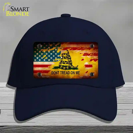 Dont Tread On Me US Flag Novelty License Plate Hat Cotton / Navy