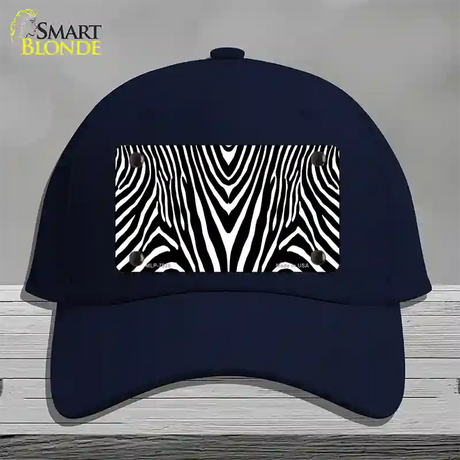 Zebra Print Novelty License Plate Hat Cotton / Navy