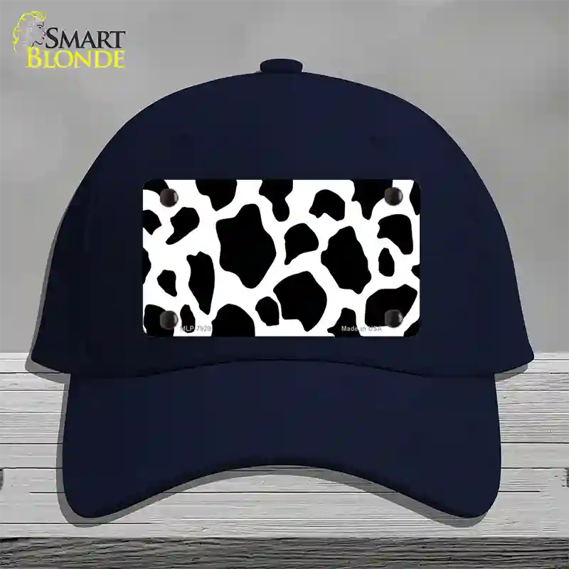 Cow Print Novelty License Plate Hat Cotton / Navy