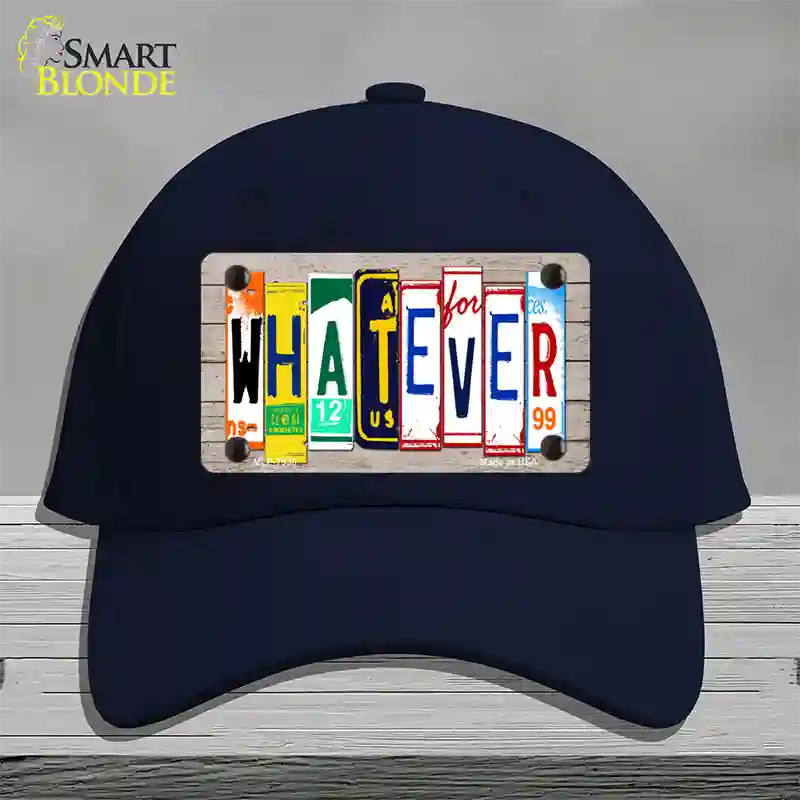 Whatever Wood License Plate Art Novelty License Plate Hat Cotton / Navy