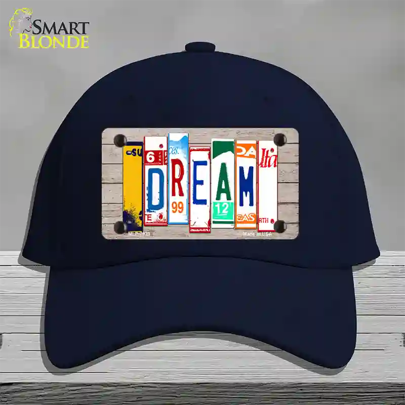 Dream Wood License Plate Art Novelty License Plate Hat Cotton / Navy