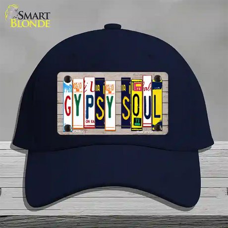 Gypsy Soul Wood License Plate Art Novelty License Plate Hat Cotton / Navy