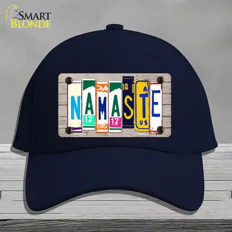 Namaste Wood License Plate Art Novelty License Plate Hat Cotton / Navy