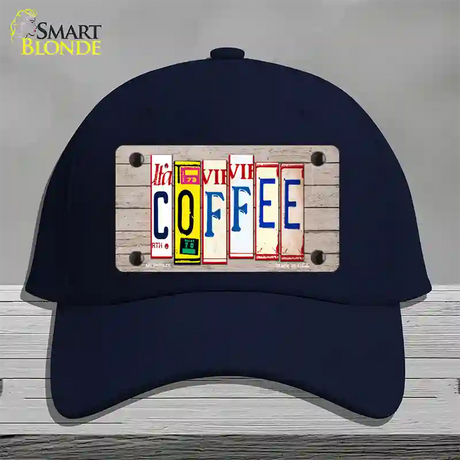 Coffee Wood License Plate Art Novelty License Plate Hat Cotton / Navy