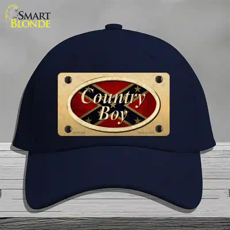 Country Boy Confederate Novelty License Plate Hat Cotton / Navy