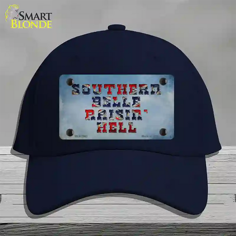 Southern Bell Raisin Hell Novelty License Plate Hat Cotton / Navy