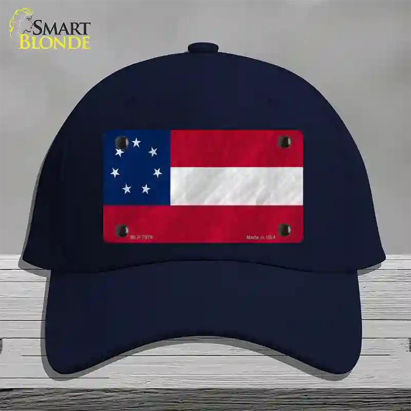 Confederate Flag First 7 Stars Novelty License Plate Hat Cotton / Navy