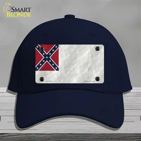 Second Confederate Flag Novelty License Plate Hat Cotton / Navy