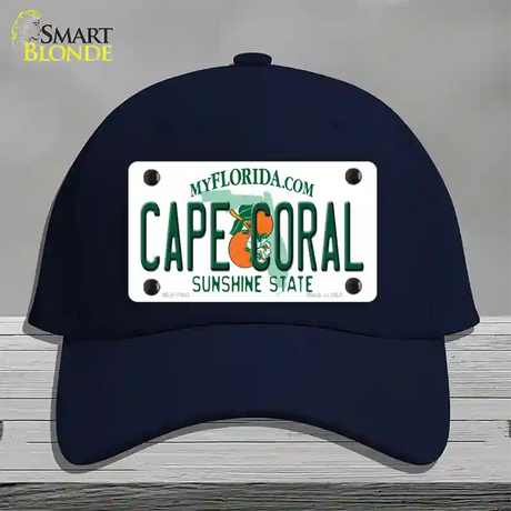 Cape Coral Florida Novelty License Plate Hat Cotton / Navy