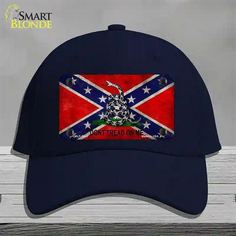 Confederate Dont Tread Novelty License Plate Hat Cotton / Navy