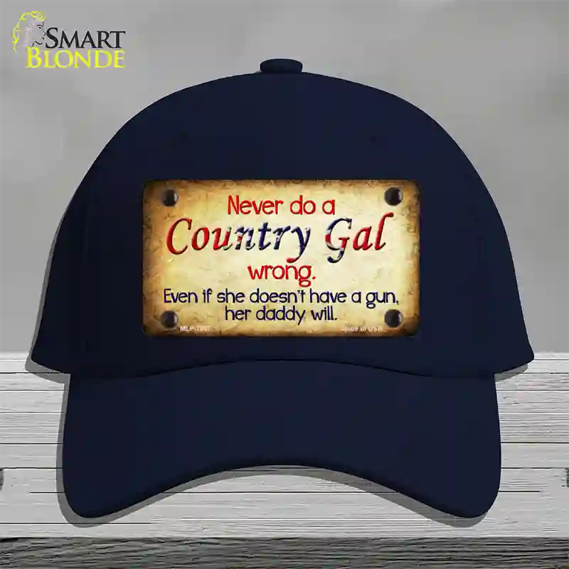 Country Gal Wrong Novelty License Plate Hat Cotton / Navy