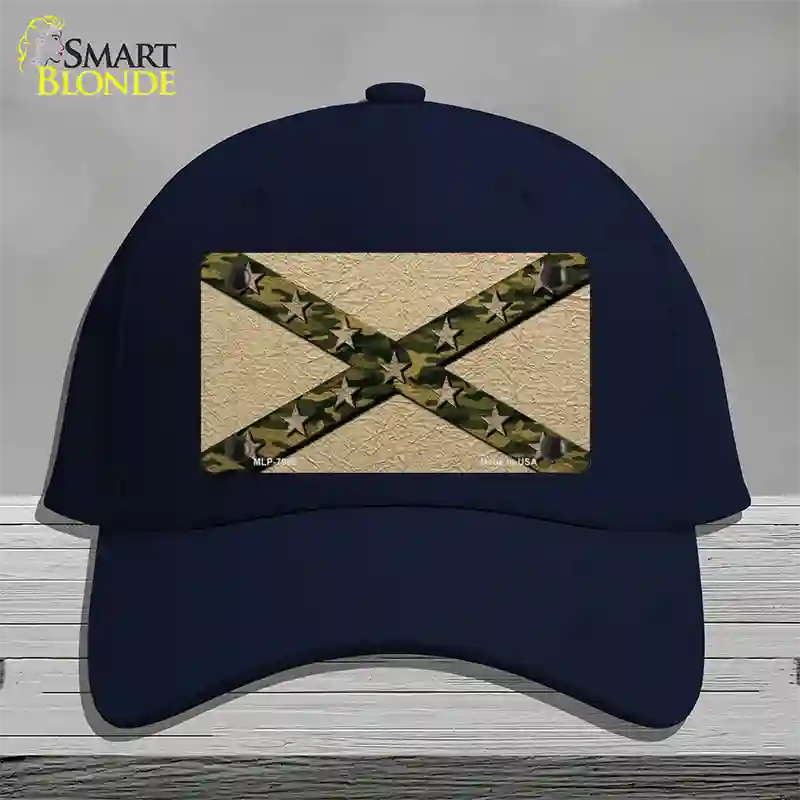 Confederate Stripes Camo Novelty License Plate Hat Cotton / Navy