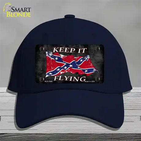 Confederate Keep It Flying Novelty License Plate Hat Cotton / Navy