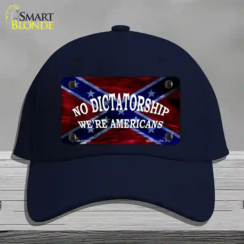 No Dictatorship Novelty License Plate Hat Cotton / Navy