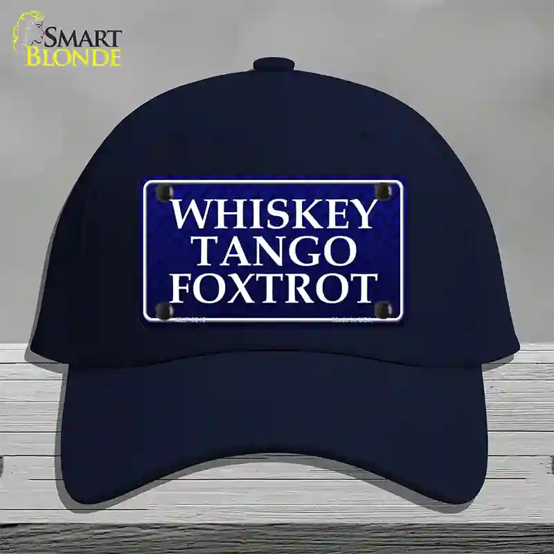 Whiskey Tango Foxtrot Novelty License Plate Hat Cotton / Navy