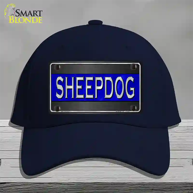 Sheepdog Thin Blue Line Novelty License Plate Hat Cotton / Navy