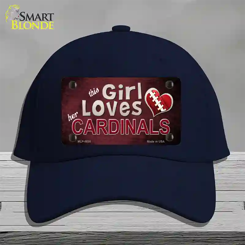 This Girl Loves Her Cardinals Novelty License Plate Hat Cotton / Navy