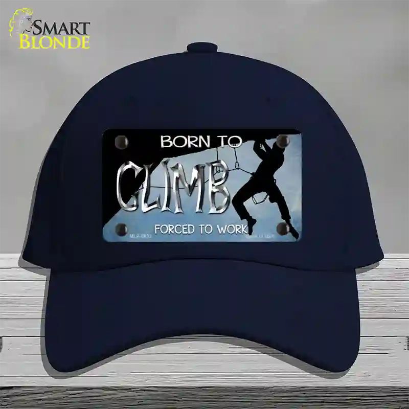 Born To Climb Novelty License Plate Hat Cotton / Navy