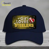 This Girl Loves Her Steelers Novelty License Plate Hat Cotton / Navy