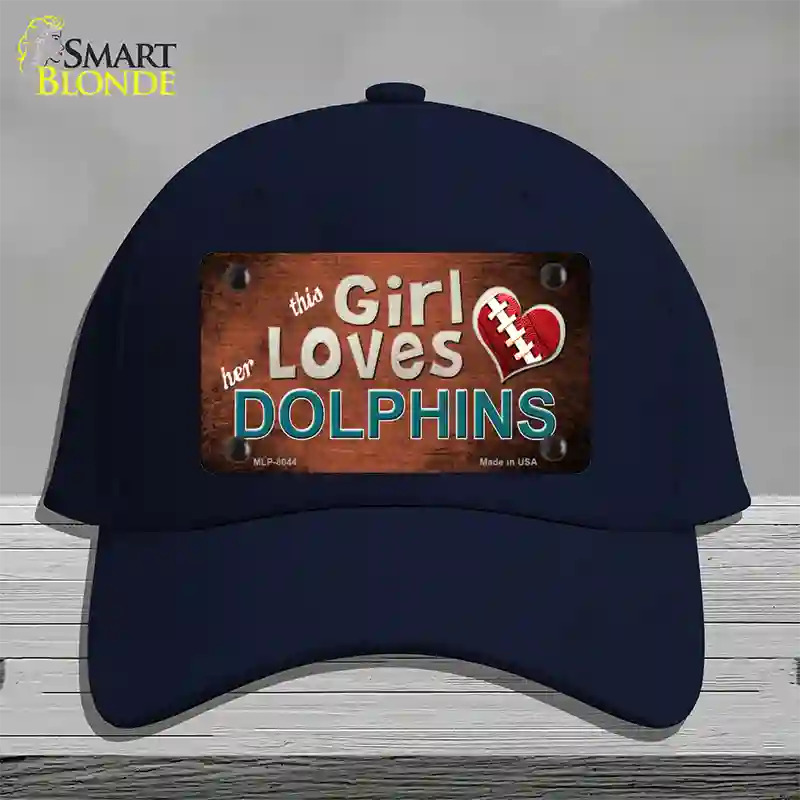 This Girl Loves Her Dolphins Novelty License Plate Hat Cotton / Navy