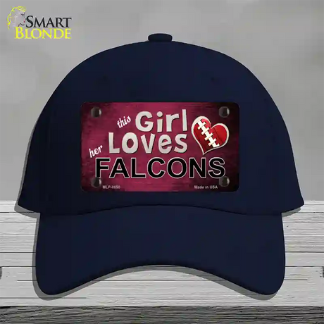 This Girl Loves Her Falcons Novelty License Plate Hat Cotton / Navy