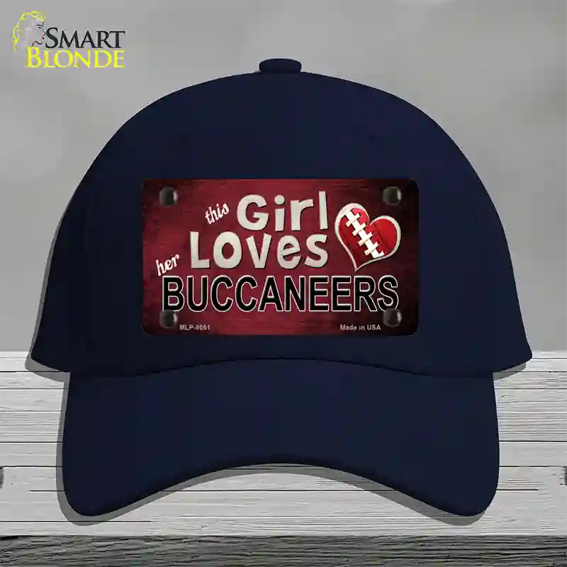 This Girl Loves Her Buccaneers Novelty License Plate Hat Cotton / Navy