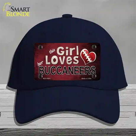 This Girl Loves Her Buccaneers Novelty License Plate Hat Cotton / Navy