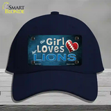 This Girl Loves Her Lions Novelty License Plate Hat Cotton / Navy