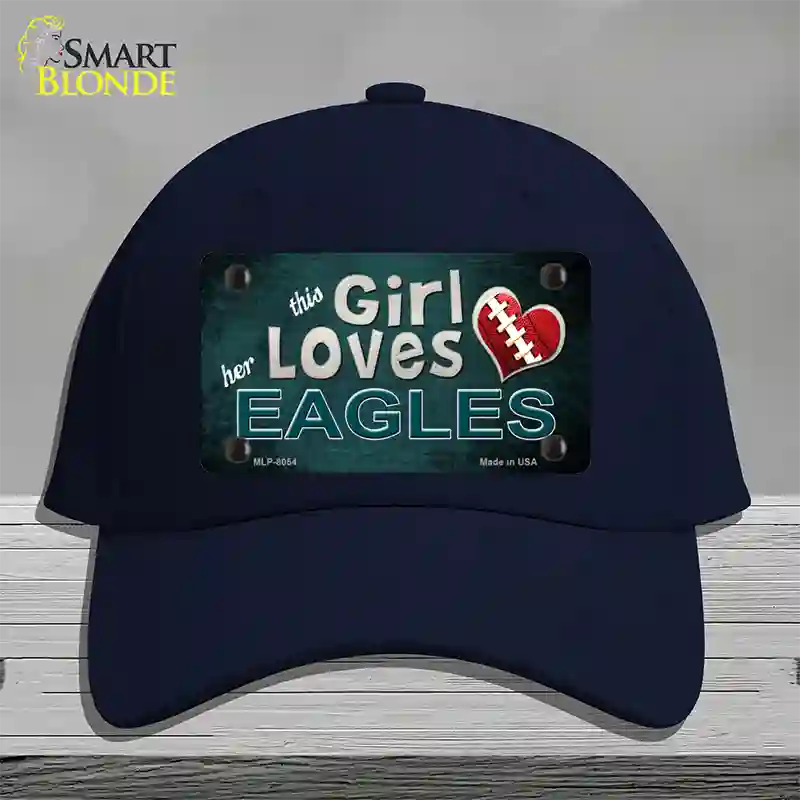 This Girl Loves Her Eagles Novelty License Plate Hat Cotton / Navy