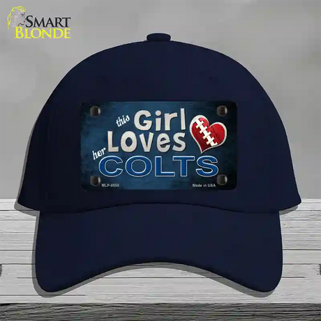 This Girl Loves Her Colts Novelty License Plate Hat Cotton / Navy