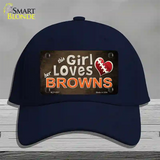 This Girl Loves Her Browns Novelty License Plate Hat Cotton / Navy