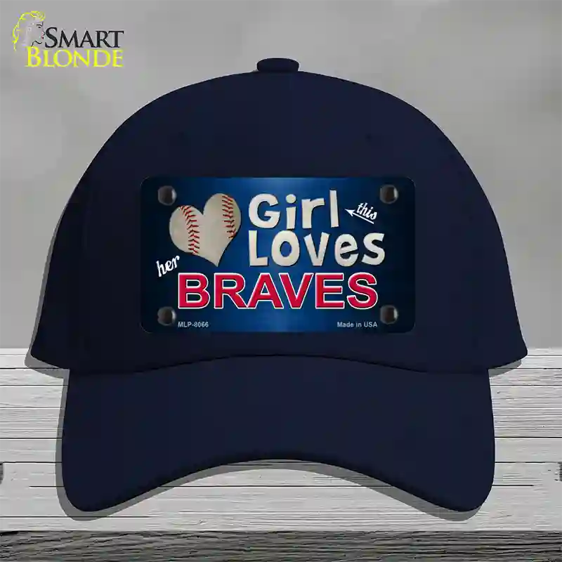 This Girl Loves Her Braves Novelty License Plate Hat Cotton / Navy