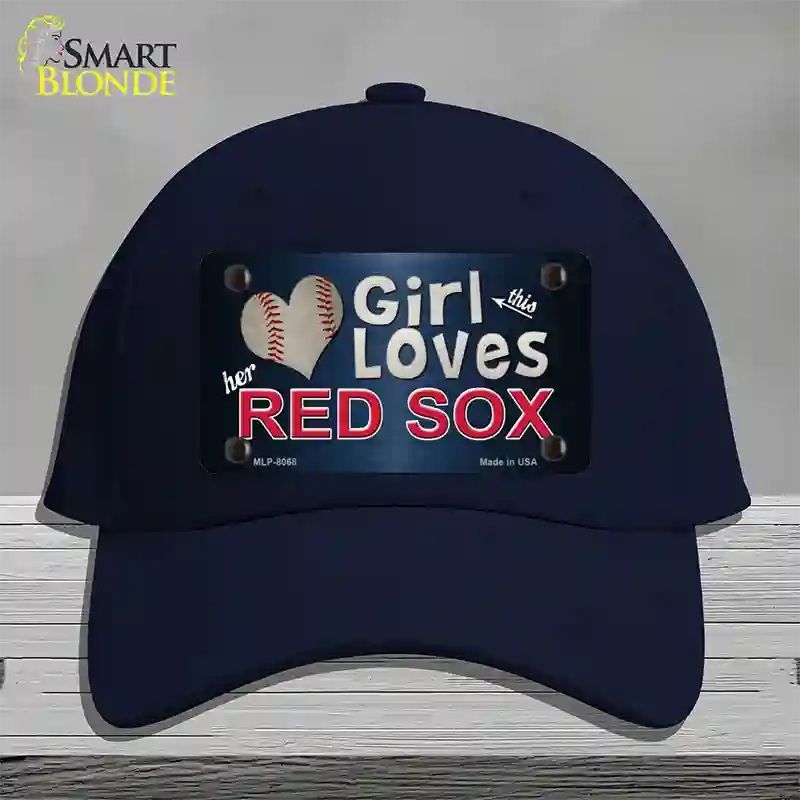 This Girl Loves Her Red Sox Novelty License Plate Hat Cotton / Navy