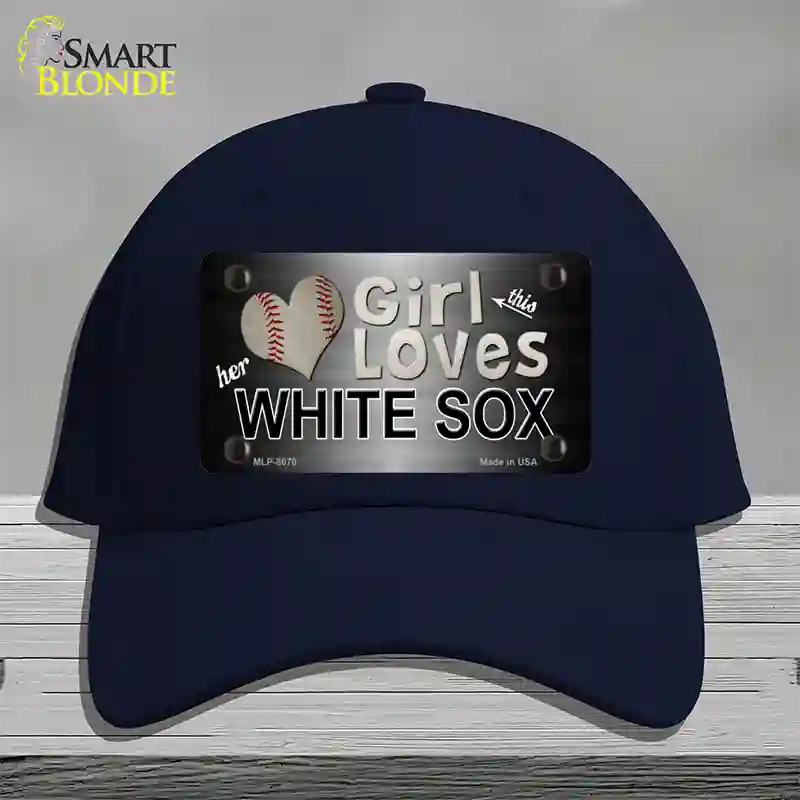 This Girl Loves Her White Sox Novelty License Plate Hat Cotton / Navy